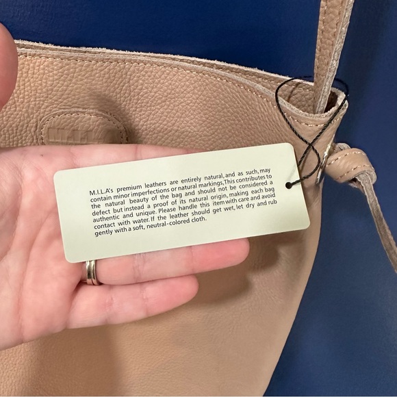 M.I.L.A. Made in Los Angeles Light Pink/Nude Leather Purse/ Cross Body NWT - Picture 8 of 10